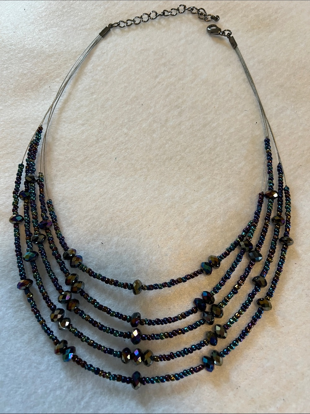 Multi-Strand Iridescent Bead Necklace - Women’s Jewelry